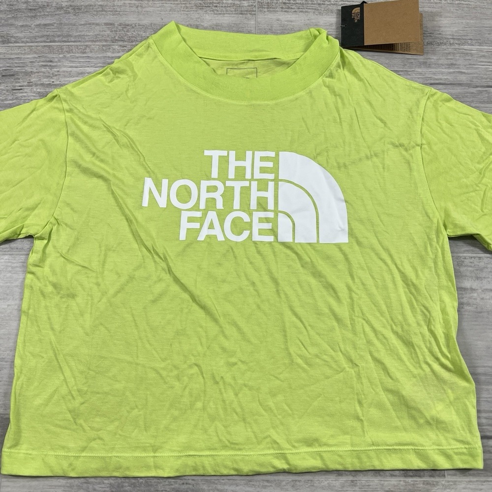 The North Face Women's Medium Crop‎ Top T-Shirt, Sharp Green, Relaxed Fit NWT